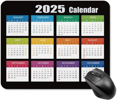 تقويم لوحة الماوس 2025، تقويمات لوحات ماوس الكمبيوتر، حصيرة مكتب مطاطية غير قابلة للانزلاق، لوحة مفاتيح ألعاب مكتبية (9.45 × 7.87 بوصة) in Kuwait