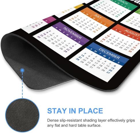 تقويم لوحة الماوس 2025، تقويمات لوحات ماوس الكمبيوتر، حصيرة مكتب مطاطية غير قابلة للانزلاق، لوحة مفاتيح ألعاب مكتبية (9.45 × 7.87 بوصة) in Kuwait