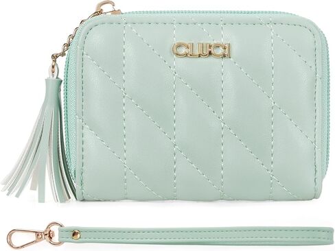 محفظة CLUCI صغيرة مبطنة للنساء RFID تحجب محفظة بطاقات الائتمان الجلدية مع معصم in Kuwait