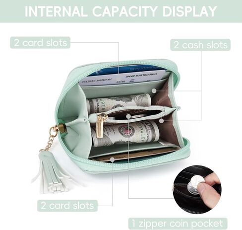 محفظة CLUCI صغيرة مبطنة للنساء RFID تحجب محفظة بطاقات الائتمان الجلدية مع معصم in Kuwait