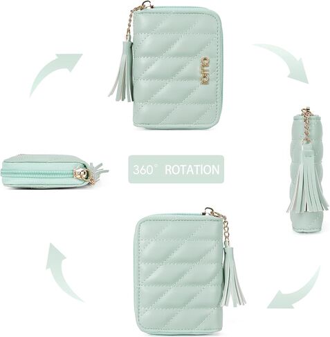 محفظة CLUCI صغيرة مبطنة للنساء RFID تحجب محفظة بطاقات الائتمان الجلدية مع معصم in Kuwait