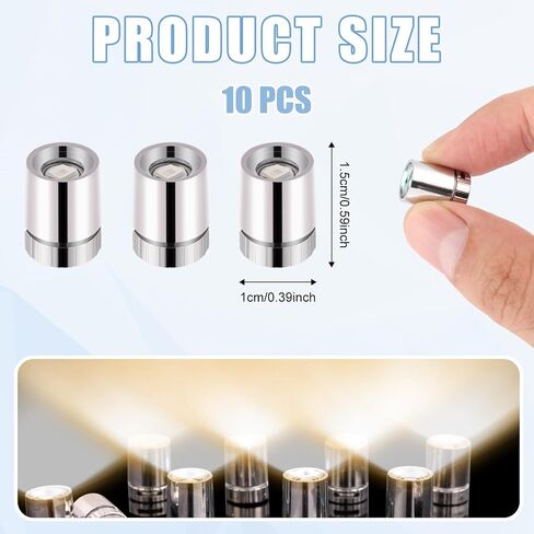 10 قطع من مصابيح LED الصغيرة، مصابيح LED صغيرة لبيت الدمى، بطارية بلاستيكية فضية متضمنة أضواء كهربائية لبيت الدمية لتزيين حفلات الفانوس الورقية، إكسسوارات بيت الدمى (ضوء أبيض دافئ) in Saudi Arabia