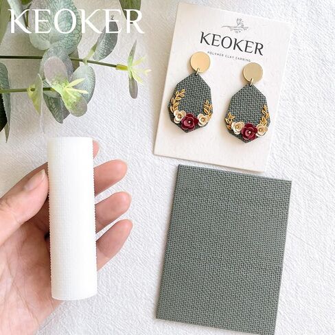 KEOKER Polymer Clay Texture Roller, Polymer Clay Roller for Making Earrings, Texture Roller for Polymer Clay, Like Polymer Clay Texture Sheets, Great Work with Polymer Clay Cutters (fabric) (3pcs All) in Saudi Arabia