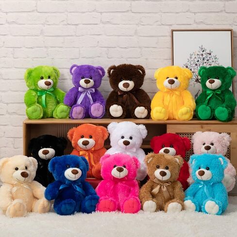 Super Color Teddy Bear Stuffed Animals Plush Toy for Children Girlfriend Family Congratulations Baby Shower Birthday Pink 14 inch in Saudi Arabia
