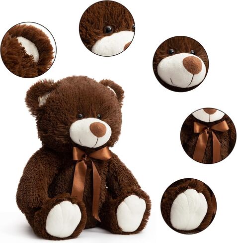 HOHO Super Color Teddy Bear Stuffed Animals Plush Stuffed Bear Congratulations Baby Shower Birthday Chocolate 14 inch in Saudi Arabia