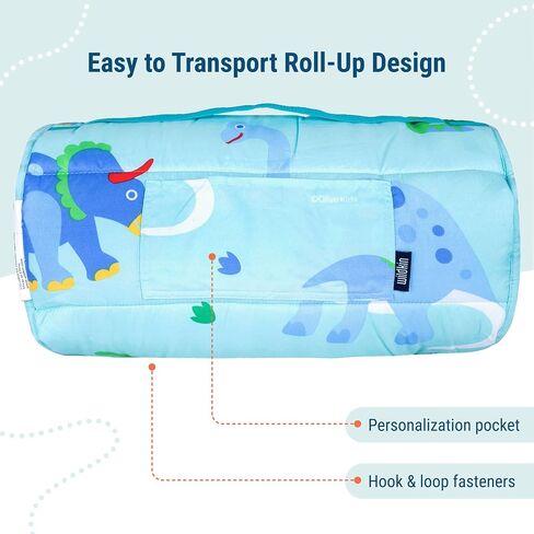 Wildkin Microfiber Nap Mat with Pillow for Toddler Boys and Girls, Measures 50 x 20 x 1.5 Inches, Ideal for Daycare and Preschool, Mom's Choice Award Winner (Jurassic Dinosaurs) in Kuwait