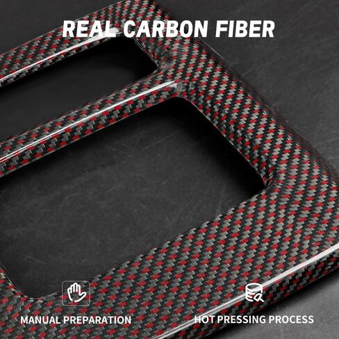 Red Black Carbon Fiber Center Console Gear Shift Panel Cover for 11th Gen Civic Type R FL5 Typer Central Control Panel Frame Overlay Gear Shifter knob Frame Cover(Red Black) in Saudi Arabia