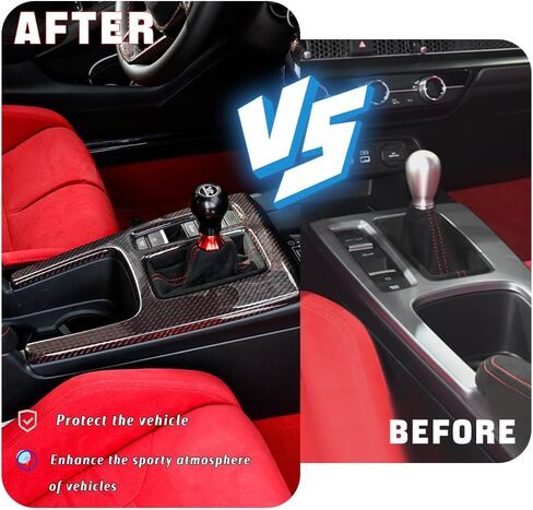 Red Black Carbon Fiber Center Console Gear Shift Panel Cover for 11th Gen Civic Type R FL5 Typer Central Control Panel Frame Overlay Gear Shifter knob Frame Cover(Red Black) in Saudi Arabia