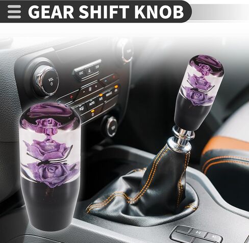 Motoforti Universal Car Gear Shift Knob, Manual Automatic Stick Gear Shifter Knob, Acrylic, Purple, 1 Set in Saudi Arabia