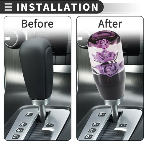 Motoforti Universal Car Gear Shift Knob, Manual Automatic Stick Gear Shifter Knob, Acrylic, Purple, 1 Set in Saudi Arabia