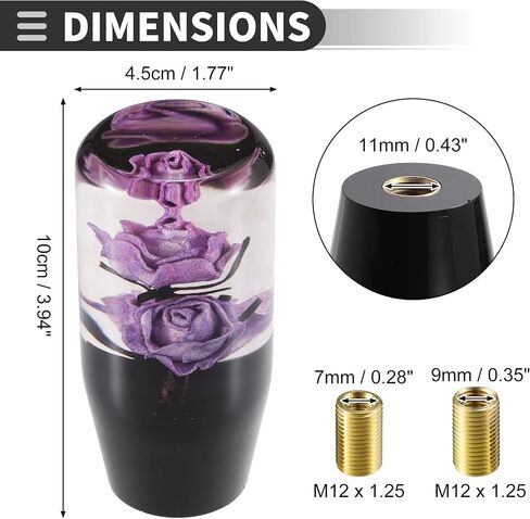 Motoforti Universal Car Gear Shift Knob, Manual Automatic Stick Gear Shifter Knob, Acrylic, Purple, 1 Set in Saudi Arabia