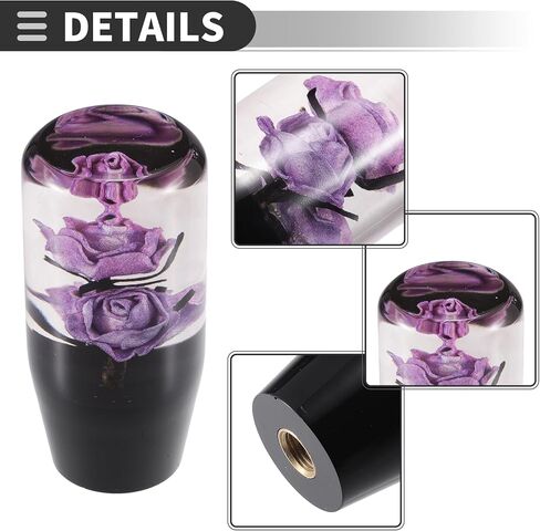 Motoforti Universal Car Gear Shift Knob, Manual Automatic Stick Gear Shifter Knob, Acrylic, Purple, 1 Set in Saudi Arabia