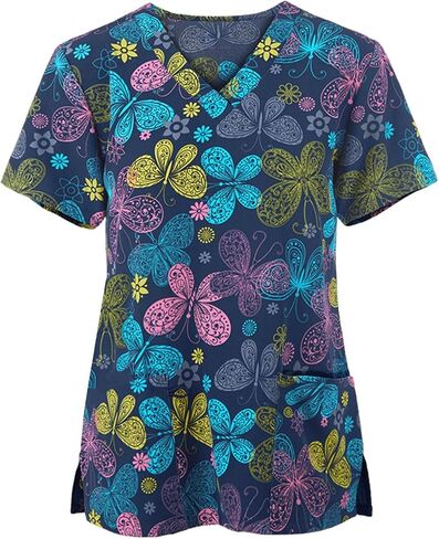 Women's Halloween Nurses Medical Scrub Top Halloween Devil Cat Pumpkin Printed Plus Size Workout Scrubs Shirts Uniform in Saudi Arabia