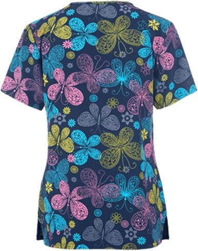 Women's Halloween Nurses Medical Scrub Top Halloween Devil Cat Pumpkin Printed Plus Size Workout Scrubs Shirts Uniform in Saudi Arabia