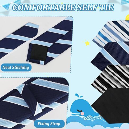 Kids Tie, Boys Ties 10 12 14 Years, Self-tie Solid Color/Stripe Boys Black Necktie for School Uniforms Graduation in Saudi Arabia