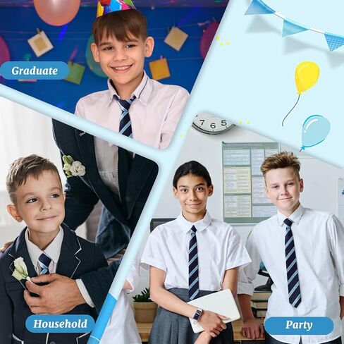 Kids Tie, Boys Ties 10 12 14 Years, Self-tie Solid Color/Stripe Boys Black Necktie for School Uniforms Graduation in Saudi Arabia