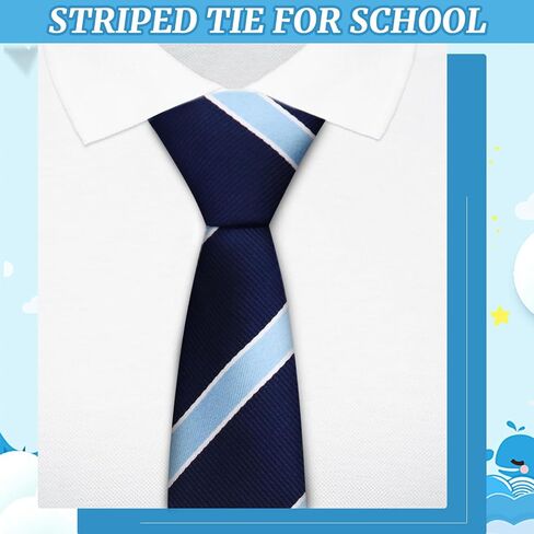 Kids Tie, Boys Ties 10 12 14 Years, Self-tie Solid Color/Stripe Boys Black Necktie for School Uniforms Graduation in Saudi Arabia