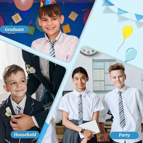 Kids Tie, Boys Ties 10 12 14 Years, Self-tie Solid Color/Stripe Boys Black Necktie for School Uniforms Graduation in Saudi Arabia