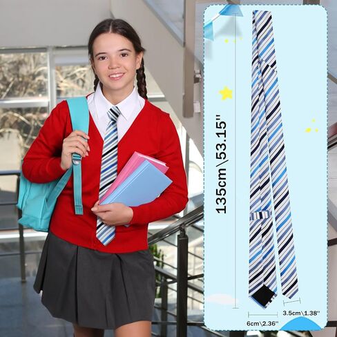Kids Tie, Boys Ties 10 12 14 Years, Self-tie Solid Color/Stripe Boys Black Necktie for School Uniforms Graduation in Saudi Arabia