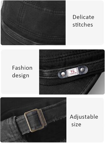 Cadet Army Hat 2 Pieces Flat Top Cap Unisex Military Hat for Women Men in Kuwait