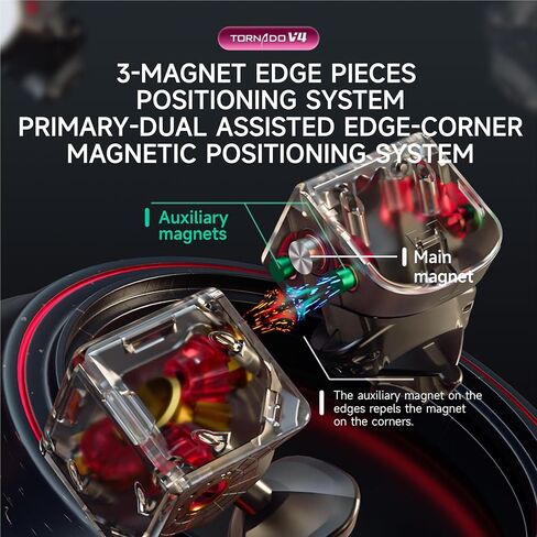 CuberShop QY X Man Tornado V4 M Pioneer UV Coated (with Adjustable MagLev), 2024 Top Config. 3x3 Magnetic Speed Cube, 3-mag. Edge Positioning, Super Smooth and Fast, V4M Magic Cloth UV Glossy in Kuwait