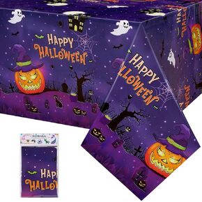 WERNNSAI Halloween Tablecloths 1 PC - Halloween Party Tablecloth Halloween Plastic Tablecloth 108" x54" Disposable Tablecloth Rectangular Tablecloth Waterproof Tablecloth Kids