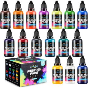 Airbrush Paint, 16 Colors Airbrush Paint Set, Water Based Air Brush Paints, Ready to Spray, Air Brush Painting Set, 30ml/Bottle