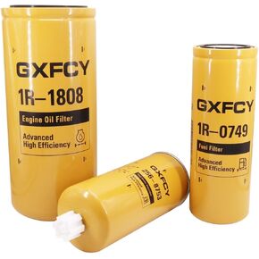 1R-1808 Oil Filter 1R-0749 Fuel Filter 256-8753 Fuel Water Separator Filter Kit Replace LF3566 LF9691A 1R-0712 FF5319 33783 15587139 Compatible with Caterpillar Cat 3406 C10 C11 C12 C13 C15 C16