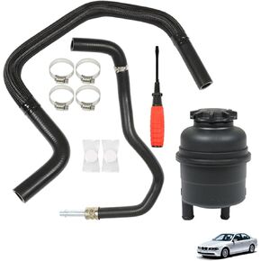 munirater Power Steering Reservoir and Hose Kit Replacement for 525I 528I 550I Z3 X5 E39 E38 32411097164 32411094306 32416851217 32416750155 32412227264