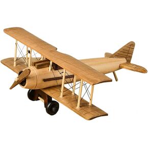 Surakey طائرات خشبية عتيقة نموذج حديد ريترو طائرة شراعية ذات طائرة قلادة نموذج طائرة خشبية للأطفال لعبة هدية، مكتب، ديكور منزلي، زخرفة، زخرفة سطح المكتب، النوع 2 in Kuwait