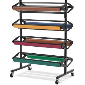Adir Paper Roll Holder – Craft & Butcher Paper Rack Dispenser Stand and Cutter – Holds up to Eight 36-inch Paper Rolls – Durable and Sturdy Great for Classrooms & Art Paper (Paper Rolls Not Included)