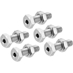 MECCANIXITY M6x30mm Hollow Screw Bolts External Hexagon Fasteners with Nuts, 304 Stainless Steel Pack of 5
