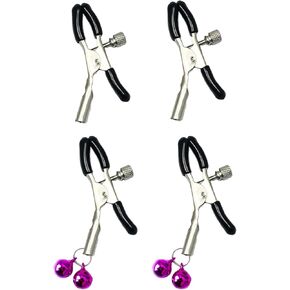 Body Clamps with Chain Body Clip with Bells Adjustable Pressure Stainless Steel Body Ring Clamps Clips Non Piercing Faux Body Jewelry