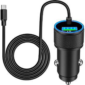 [Apple MFi Certified] iPhone 15 Car Charger Fast Charging, SDNCIE 4.8A Dual USB Power Cigarette Lighter Charger+2Pack USB to USB-C Type-C Cord for iPhone 15/15 Plus/15 Pro/15 Pro Max/iPad/Pro/Air/Mini