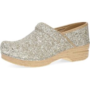 Dansko Professional Glitter Slip-On Clogs for Women - Rocker Sole and Arch Support for Comfort - Ideal for Long Standing Professionals - Food Service, Healthcare Professionals