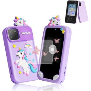Green Dinosaur Kids Phone, 2.8" IPS Touchscreen Kids Smart Phone, Fake Phone Dual Cameras with 8GB SD card, Smart Kids Phone for Girls Boys Ages 3-12, Toddler Play Phone with Music Player/ Games/Video