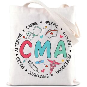 KUIYAI Certified Medical Assistant Appreciation Tote Bag Best CMA Canvas Bag Nurse Life Gift Nursing Gift CMA Graduate Gift