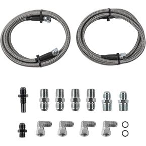 6AN 70" Transmission Fluid Oil Cooler Hose Line Kit Compatible with GM Chevy Ford Transmission 4L60E 4L65E 4L80E 700R4 Stainless Steel Braided Hose Fitting