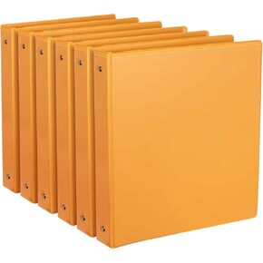 6-Pack 1-Inch Binder, Standard 3 Ring Binder Fit Letter Size Paper, Presentation View Binders, Orange