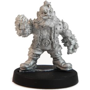 Stonehaven Miniatures Male Dwarven Brawler Miniature Figure, 100% Pewter Metal - 25mm Tall - (for 28mm Scale Table Top War Games) - Made in USA