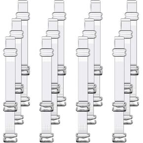 12 Pairs Invisible Bra Straps & Clear Bra Straps Adjustable, Non-Slip Transparent Bra Straps for Strapless Bra & Strapless Bra with Clear Shoulder Straps (15X0.39 Inch)
