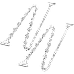 2Pcs Rhinestone Bra Strap Pearl Bra Strap Adjustable Bra Invisible Shoulder Strap Bra Accessories for Dress Bra Tops