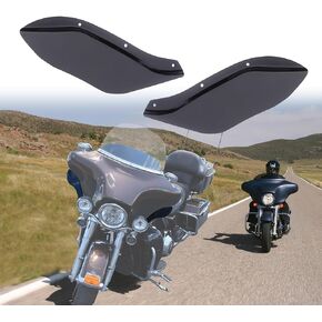Smoked Black Fairing Air Deflectors, Side Wings Windshield Side Cover Shield Compatible with Harley Davidson 1996-2013 Electra Glide Street Glide Trike Accessories