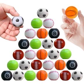 32 PCS Mini Fidget Spinners Sports Balls Toys for Kids, Goodie Bag Stuffers Treasure Box Toys for Classroom Prizes, Soccer Balls Party Favors for Toddlers 4-8 Easter Basket Stuffers