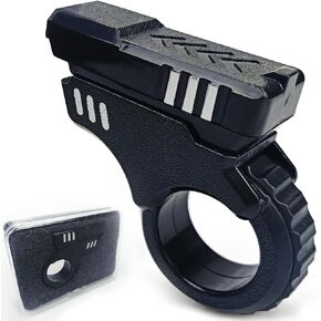 Fidget Gun Fidget Toy Gun Fidget Slider, Enhanced Feel Stress Relief Relax EDC Gyro Finger Toy Fidget Ring Fingertip Textured Spinner Flip ASMR ADHD 3+ (Black Sliver)