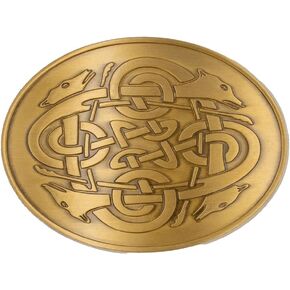 Briomhar Irish Celtic Belt Buckle for Men - Oval Silver Belt Buckle Made in Ireland