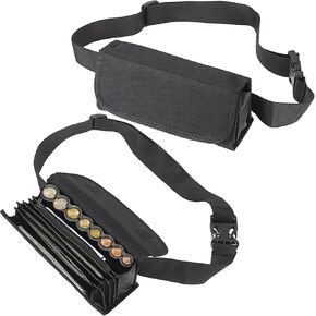 2 Pack Euro Coin Holder Coin Dispenser, Fanny Pack with Banknote Waiters Purse Coin Sorter Coin Organizer, Black Coin Storage Bag with Belt for Waitress Server Collector Cashier Change