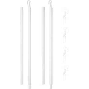 46 Inch Long Blind Wand Replacement with 5 Hook, 1 Pcs White Blind Sticks to Open Blinds, Vertical Blind Rod Replacement Parts, Curtain Opener Stick, Plastic Blind Tilt Wand for Window Shades