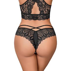 Avidlove Lace Panties for Women Rhinestone Cheeky Briefs Criss Cross String Hipster Underwear