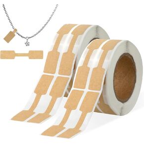 1000 Pcs Jewelry Price Tags Self Adhesive Jewelry Price Labels Blank Price Tag Labels Jewelry Display Labels Kraft Jewelry Stickers Labels for Bracelet Jewelry Clothing (Brown)